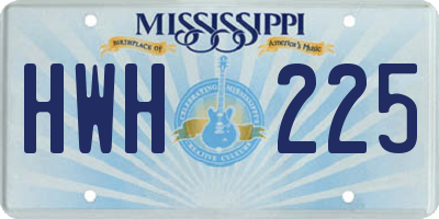 MS license plate HWH225