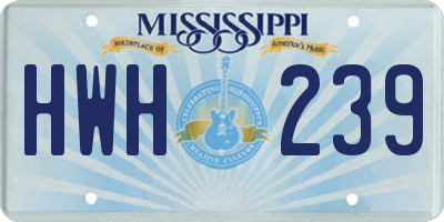 MS license plate HWH239