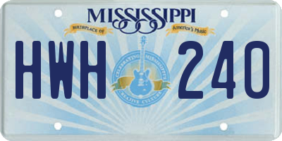 MS license plate HWH240