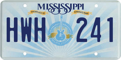 MS license plate HWH241