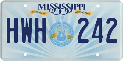MS license plate HWH242