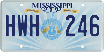 MS license plate HWH246