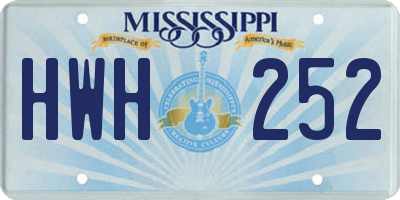 MS license plate HWH252