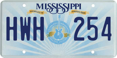 MS license plate HWH254