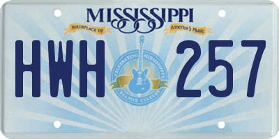 MS license plate HWH257