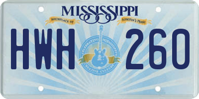 MS license plate HWH260