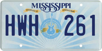 MS license plate HWH261