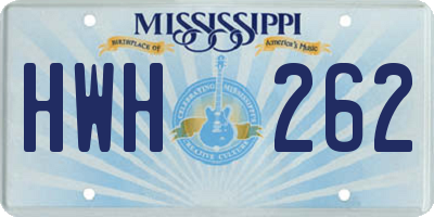 MS license plate HWH262