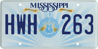 MS license plate HWH263