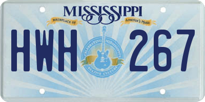 MS license plate HWH267