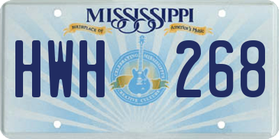 MS license plate HWH268