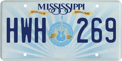 MS license plate HWH269