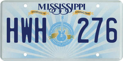 MS license plate HWH276