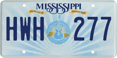 MS license plate HWH277