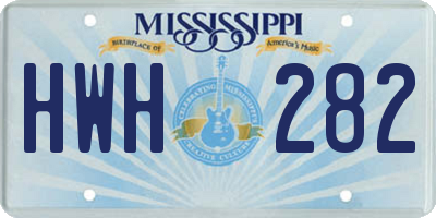 MS license plate HWH282