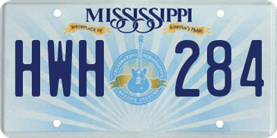MS license plate HWH284