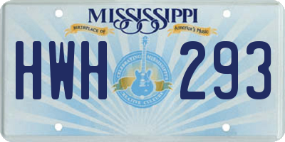 MS license plate HWH293