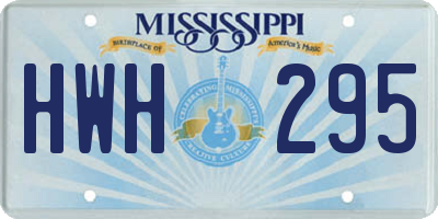 MS license plate HWH295