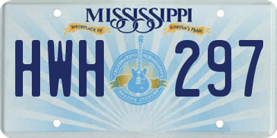 MS license plate HWH297