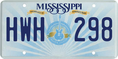MS license plate HWH298
