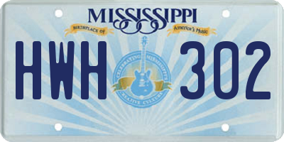 MS license plate HWH302