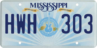 MS license plate HWH303