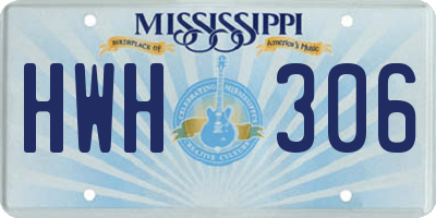 MS license plate HWH306