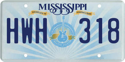 MS license plate HWH318