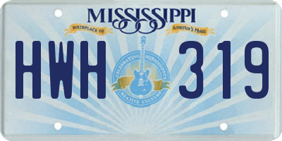 MS license plate HWH319