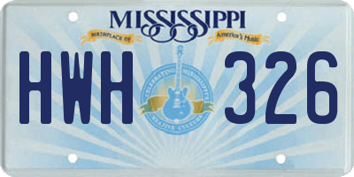 MS license plate HWH326