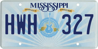 MS license plate HWH327