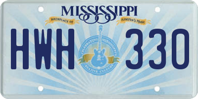 MS license plate HWH330