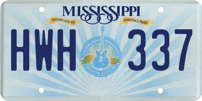 MS license plate HWH337