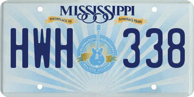 MS license plate HWH338