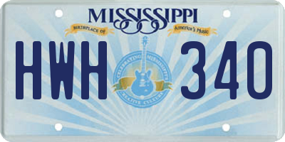 MS license plate HWH340