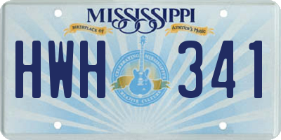 MS license plate HWH341