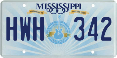 MS license plate HWH342