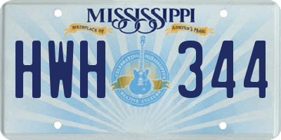 MS license plate HWH344
