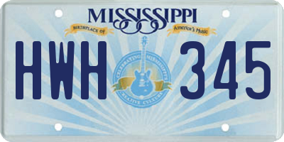 MS license plate HWH345