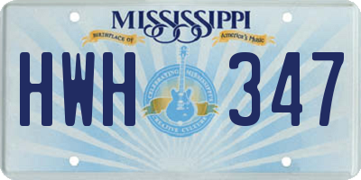 MS license plate HWH347
