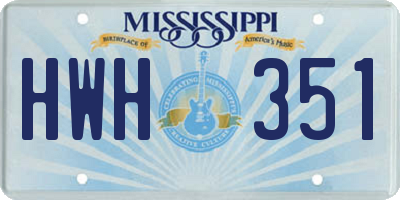 MS license plate HWH351