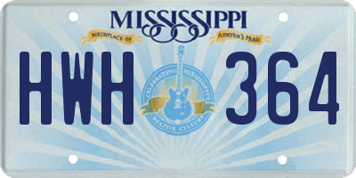 MS license plate HWH364