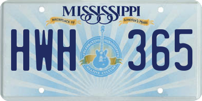 MS license plate HWH365