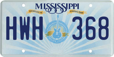 MS license plate HWH368