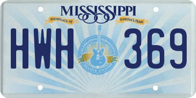MS license plate HWH369