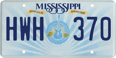 MS license plate HWH370