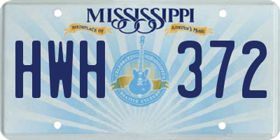 MS license plate HWH372