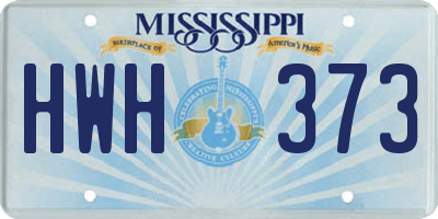 MS license plate HWH373