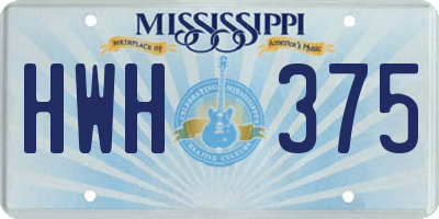MS license plate HWH375