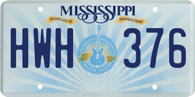 MS license plate HWH376